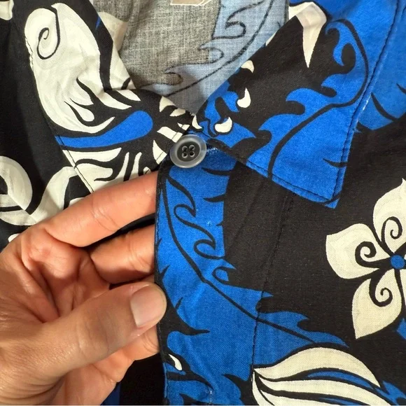 Vintage No Fear Hawaiian Shirt Mens M Dragon Print Rayon Blend USA 90s - Picture 3 of 8